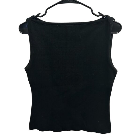 TSP Womens Black Sleeveless Knit Top Purple Glitter Heart Design Size Large Tren - Picture 2 of 9